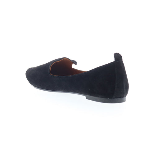 Miz Mooz Gisele Womens Black Suede Slip On Loafer Flats Shoes