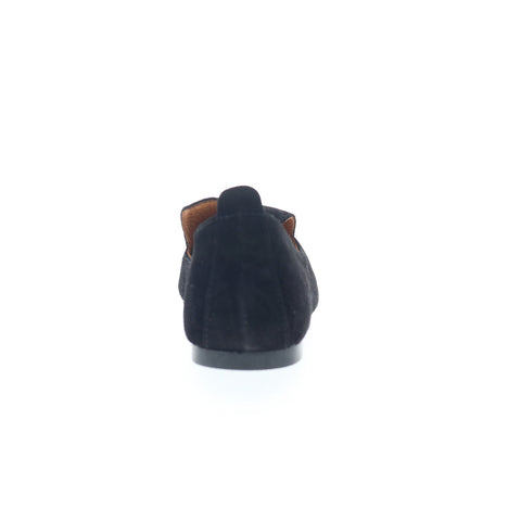 Miz Mooz Gisele Womens Black Suede Slip On Loafer Flats Shoes