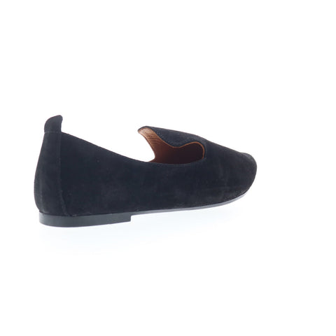Miz Mooz Gisele Womens Black Suede Slip On Loafer Flats Shoes