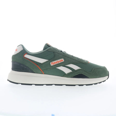 Reebok GL 1100 Mens Green Suede Lace Up Lifestyle Sneakers Shoes
