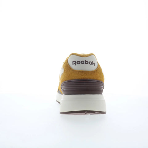 Reebok GL 1100 Mens Gold Suede Lace Up Lifestyle Sneakers Shoes