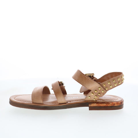 A.S. 98 Glenny Womens Brown Leather Hook & Loop Strap Sandals Shoes