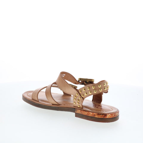 A.S. 98 Glenny Womens Brown Leather Hook & Loop Strap Sandals Shoes