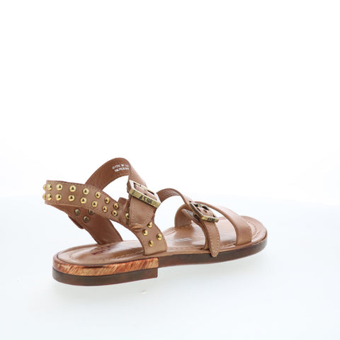 A.S. 98 Glenny Womens Brown Leather Hook & Loop Strap Sandals Shoes
