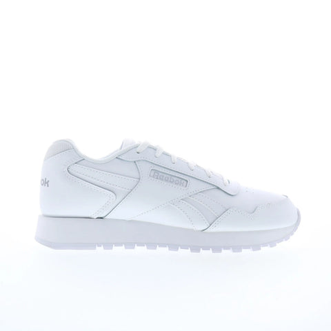 Reebok Glide Womens White Leather Lace Up Lifestyle Sneakers Shoes