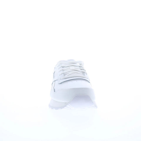 Reebok Glide Womens White Leather Lace Up Lifestyle Sneakers Shoes