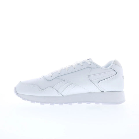 Reebok Glide Womens White Leather Lace Up Lifestyle Sneakers Shoes