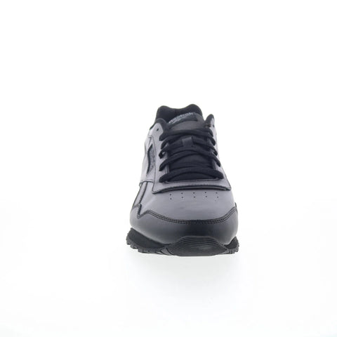 Reebok Glide Mens Black Leather Lace Up Lifestyle Sneakers Shoes