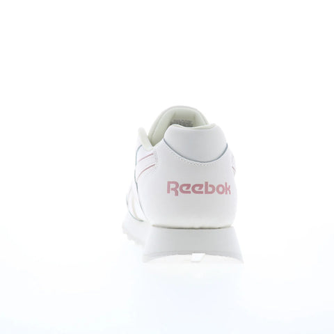 Reebok Glide Womens White Leather Lace Up Lifestyle Sneakers Shoes
