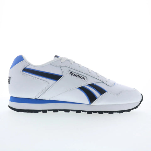 Reebok Glide Mens White Leather Lace Up Lifestyle Sneakers Shoes