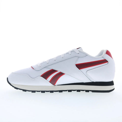 Reebok Glide Mens White Leather Lace Up Lifestyle Sneakers Shoes