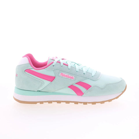 Reebok Glide Womens Green Suede Lace Up Lifestyle Sneakers Shoes
