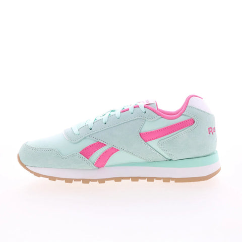 Reebok Glide Womens Green Suede Lace Up Lifestyle Sneakers Shoes