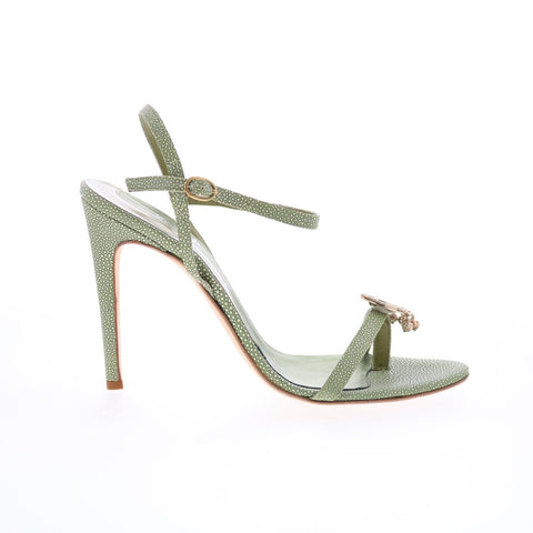 Gai Mattiolo GM2 Womens Green Leather Hook & Loop Pumps Heels Shoes