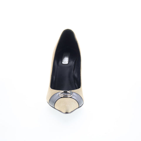 Gai Mattiolo GM5 Womens Beige Suede Slip On Pumps Heels Shoes