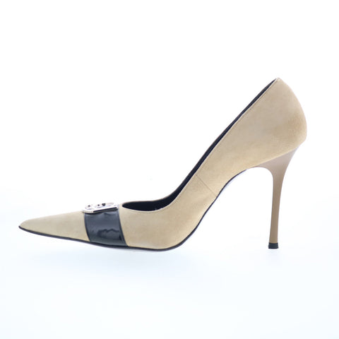 Gai Mattiolo GM5 Womens Beige Suede Slip On Pumps Heels Shoes