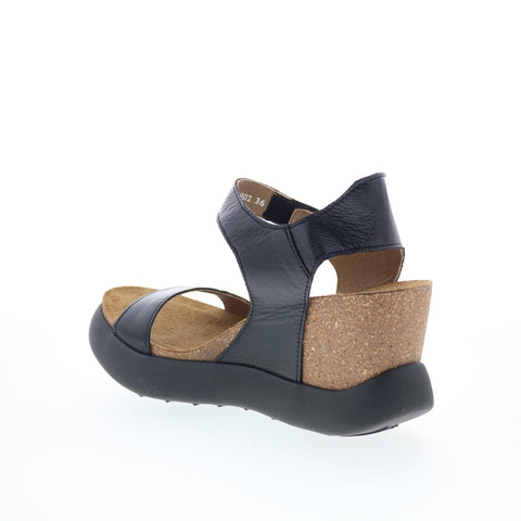 Fly London Gogo GOGO967FLY-000 Womens Black Wedges Sandals Shoes