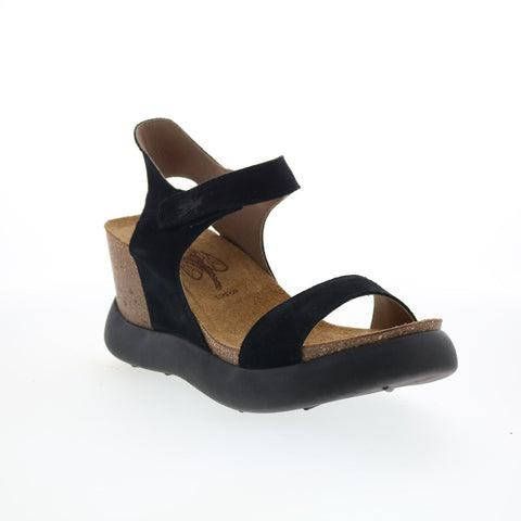 Fly London Gogo GOGO967FLY-006 Womens Black Wedges Sandals Shoes