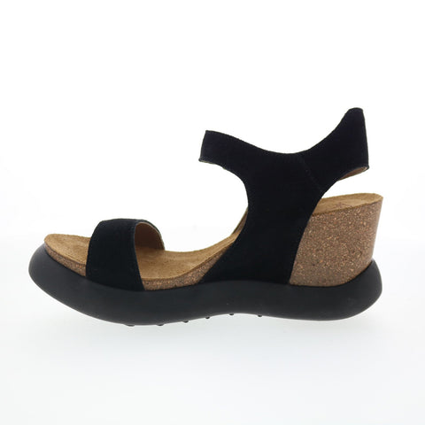 Fly London Gogo GOGO967FLY-006 Womens Black Wedges Sandals Shoes