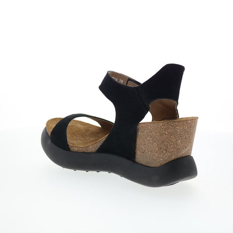 Fly London Gogo GOGO967FLY-006 Womens Black Wedges Sandals Shoes