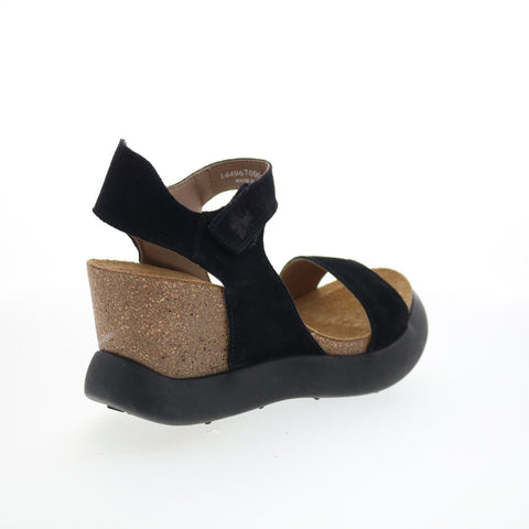 Fly London Gogo GOGO967FLY-006 Womens Black Wedges Sandals Shoes