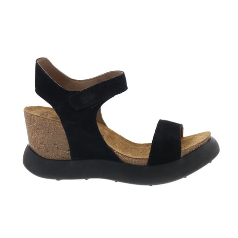 Fly London Gogo GOGO967FLY-006 Womens Black Wedges Sandals Shoes