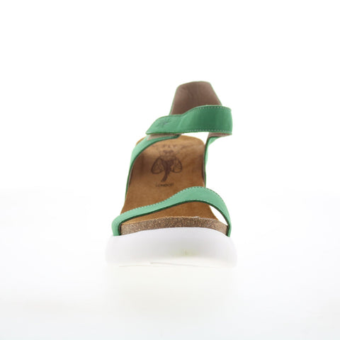 Fly London Gogo GOGO967FLY-003 Womens Green Leather Wedges Sandals Shoes