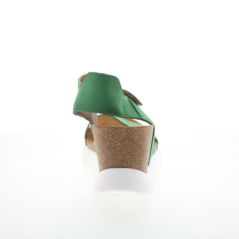 Fly London Gogo GOGO967FLY-003 Womens Green Leather Wedges Sandals Shoes