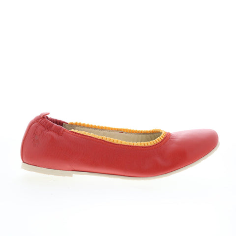 Fly London Goil GOIL222FLY-004 Womens Red Leather Slip On Ballet Flats Shoes