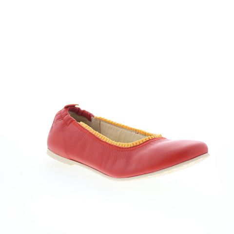 Fly London Goil GOIL222FLY-004 Womens Red Leather Slip On Ballet Flats Shoes