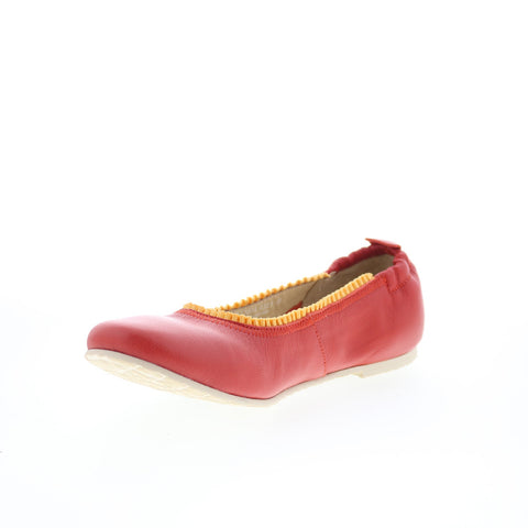 Fly London Goil GOIL222FLY-004 Womens Red Leather Slip On Ballet Flats Shoes