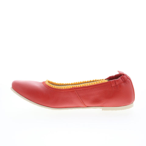 Fly London Goil GOIL222FLY-004 Womens Red Leather Slip On Ballet Flats Shoes
