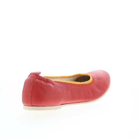 Fly London Goil GOIL222FLY-004 Womens Red Leather Slip On Ballet Flats Shoes