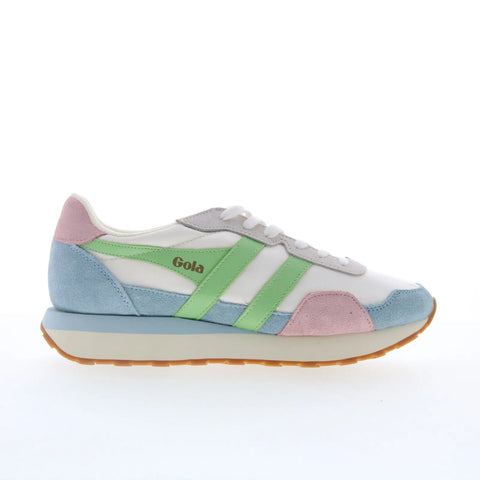 Gola Indiana CLB526 Womens White Leather Lace Up Lifestyle Sneakers Shoes