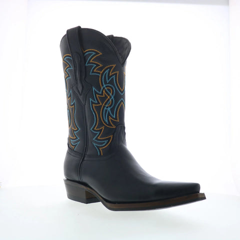 Dingo Gold Rush DI-152 Mens Black Leather Slip On Cowboy Western Boots