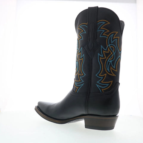 Dingo Gold Rush DI-152 Mens Black Leather Slip On Cowboy Western Boots