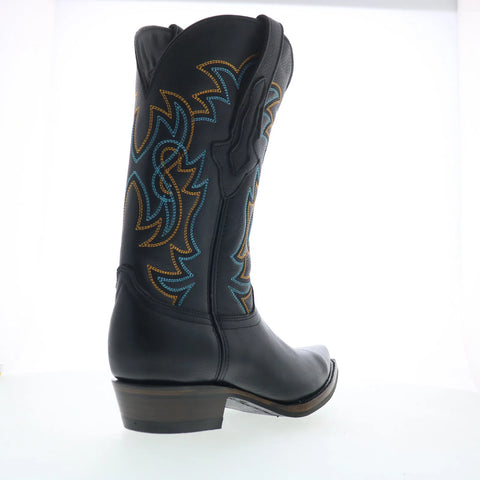 Dingo Gold Rush DI-152 Mens Black Leather Slip On Cowboy Western Boots