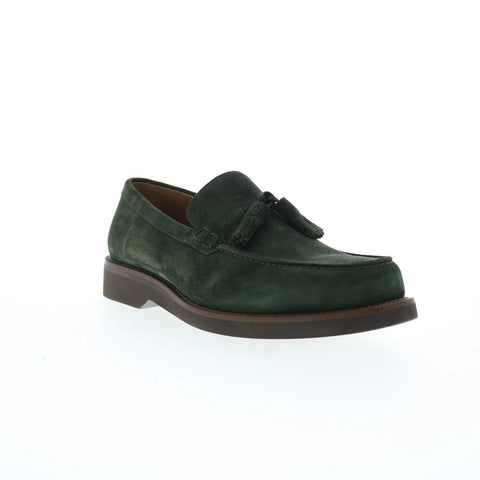 Pastori by Di Bianco Gordian Suede Mens Green Loafers & Slip Ons Shoes