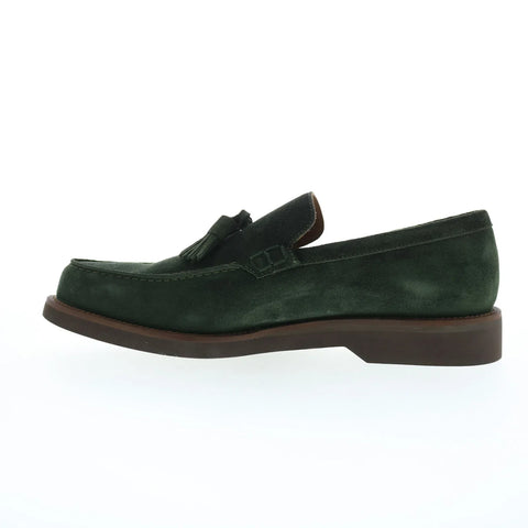Pastori by Di Bianco Gordian Suede Mens Green Loafers & Slip Ons Shoes