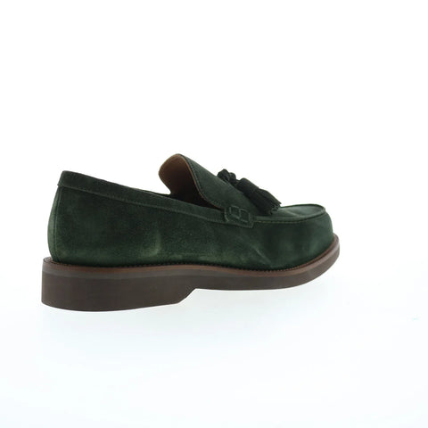 Pastori by Di Bianco Gordian Suede Mens Green Loafers & Slip Ons Shoes