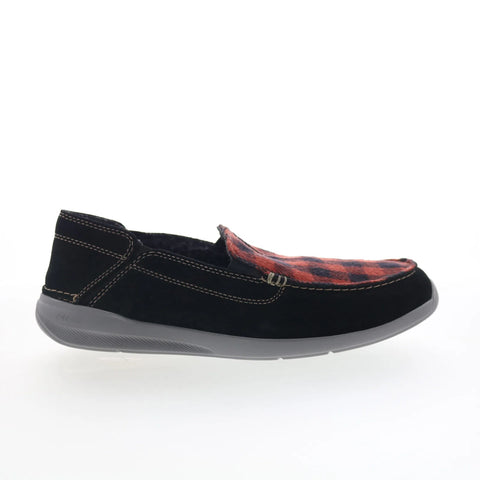 Clarks Gorwin Step 26168740 Mens Black Wide Loafers & Slip Ons Casual Shoes