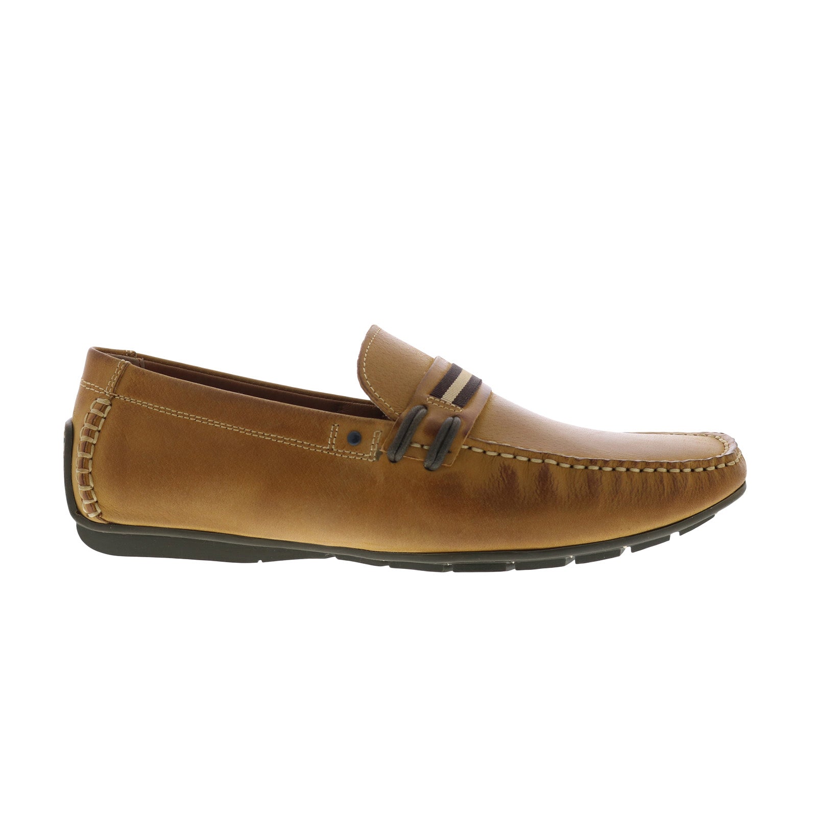 Steve Madden Grab Mens Brown Leather Slip On Loafers & Slip 