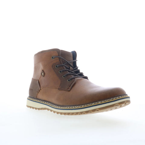 Freeman Grady F220086 Mens Brown Wide Leather Lace Up Casual Dress Boots
