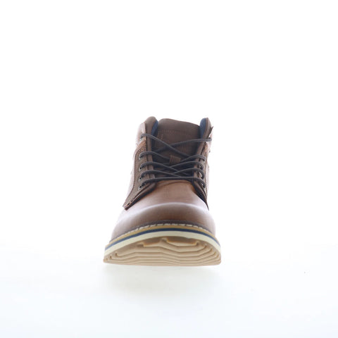 Freeman Grady F220086 Mens Brown Wide Leather Lace Up Casual Dress Boots