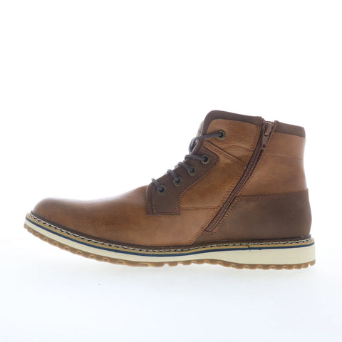 Freeman Grady F220086 Mens Brown Wide Leather Lace Up Casual Dress Boots
