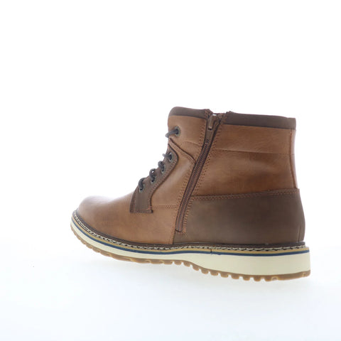 Freeman Grady F220086 Mens Brown Wide Leather Lace Up Casual Dress Boots