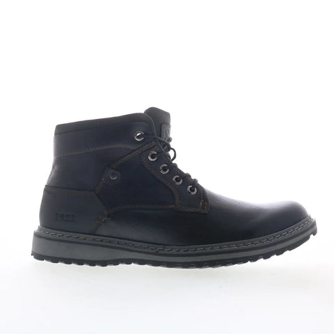 Freeman Grady F220109 Mens Black Wide Leather Lace Up Casual Dress Boots
