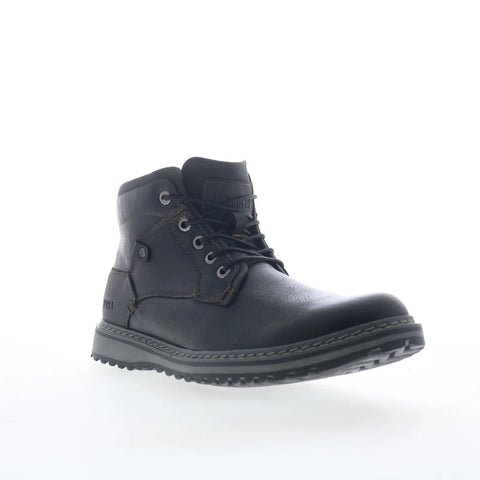 Freeman Grady F220109 Mens Black Wide Leather Lace Up Casual Dress Boots