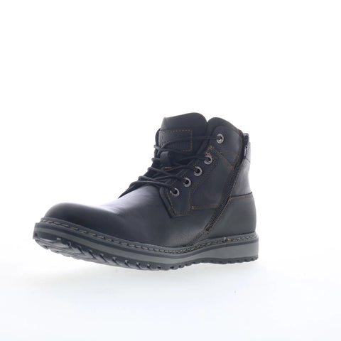 Freeman Grady F220109 Mens Black Wide Leather Lace Up Casual Dress Boots