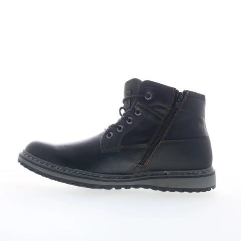 Freeman Grady F220109 Mens Black Wide Leather Lace Up Casual Dress Boots